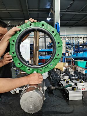 SS316 Pneumatic Butterfly Valve Air Operated For Marine SS Air actuator Actuated valve  butterfly valveABS certification